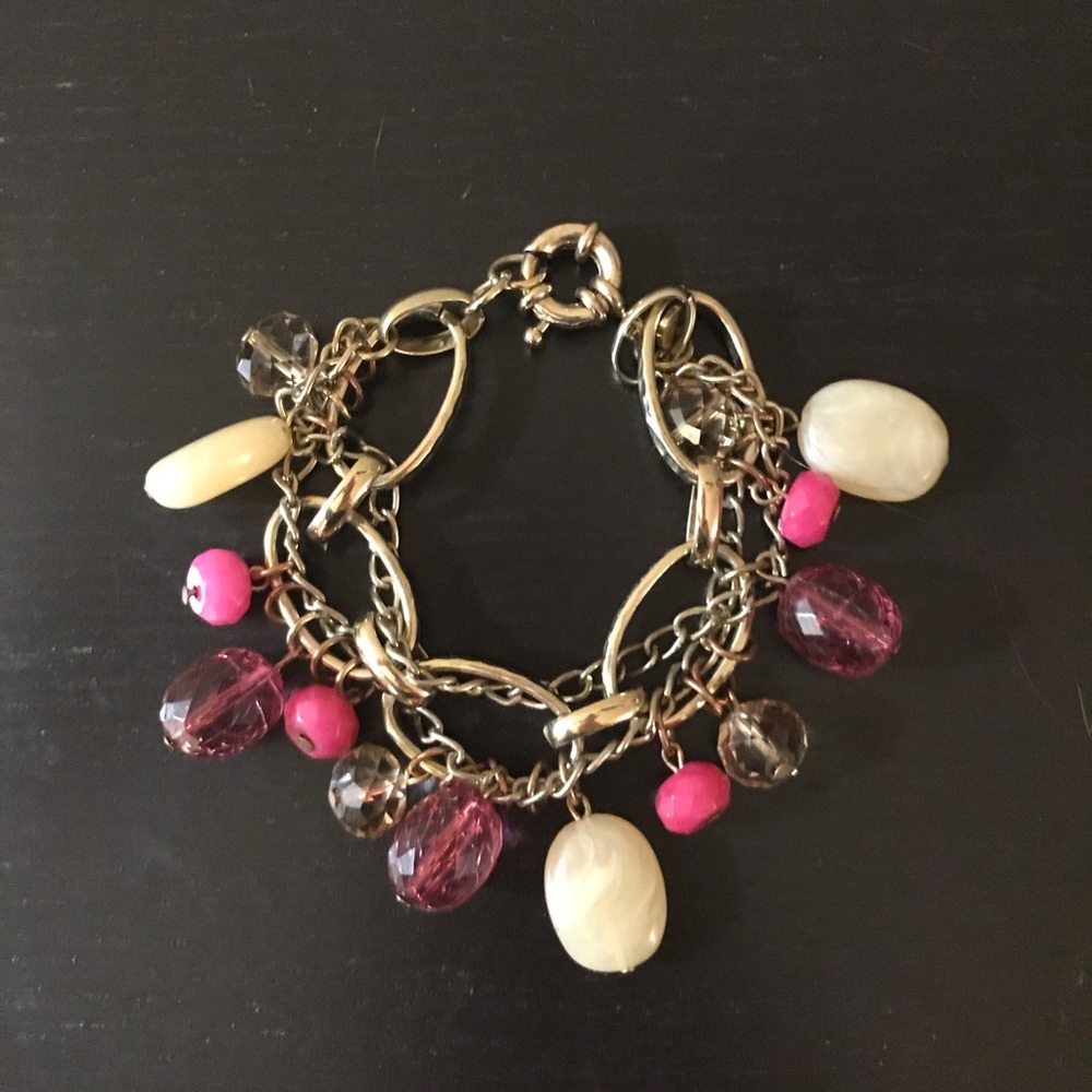 Pretty pink gold dangly bracelet